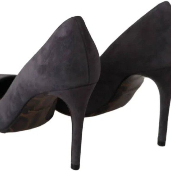 DG GRAY SUEDE LEATHER STILETTO SHOES HEELS - Picture 2 of 5
